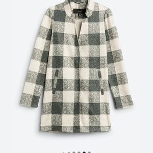 Vero Moda Katrine Buffalo Plaid Brushed Jacket in Oatmeal Checks Black M